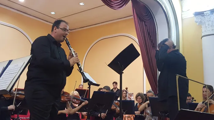 Clarinet soloist in performance